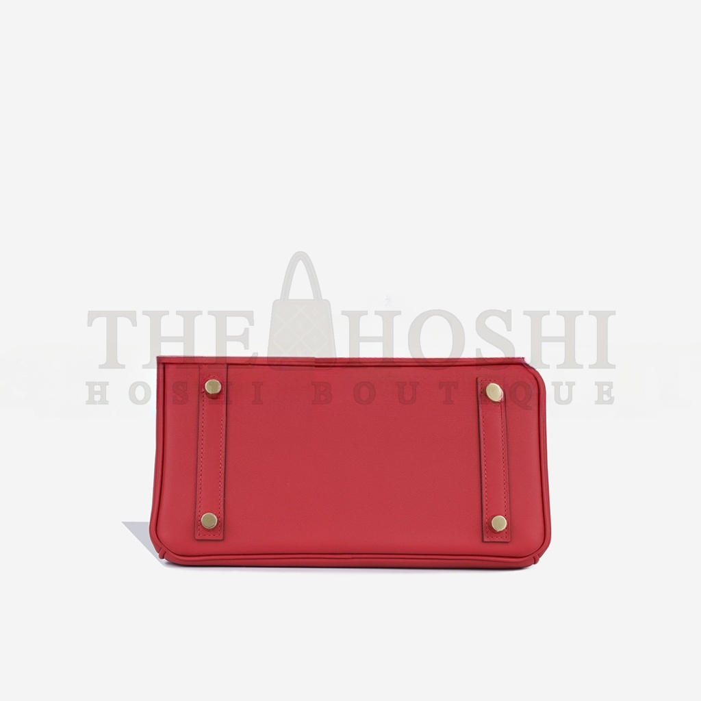 H**me5 BIRKIN 25 SWIFT LEATHER FLAG RED GOLD BUCKLE H049362CK12 (25*20*13cm) Master Quality